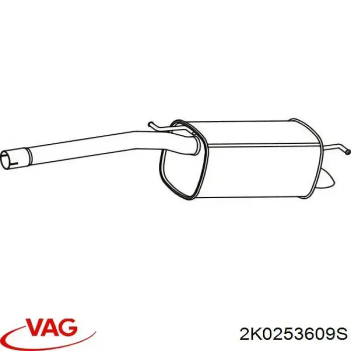 Silenciador, parte traseira VAG 2K0253609S preço, a partir de 366,02 USD