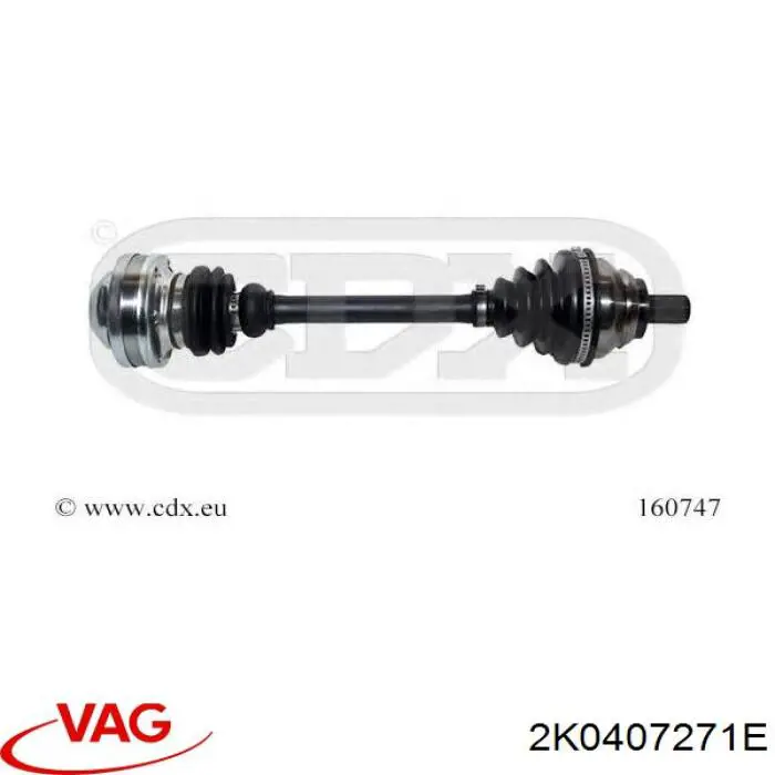 Semieixo (acionador) dianteiro esquerdo VAG 2K0407271E preço, a partir de 112,62 USD