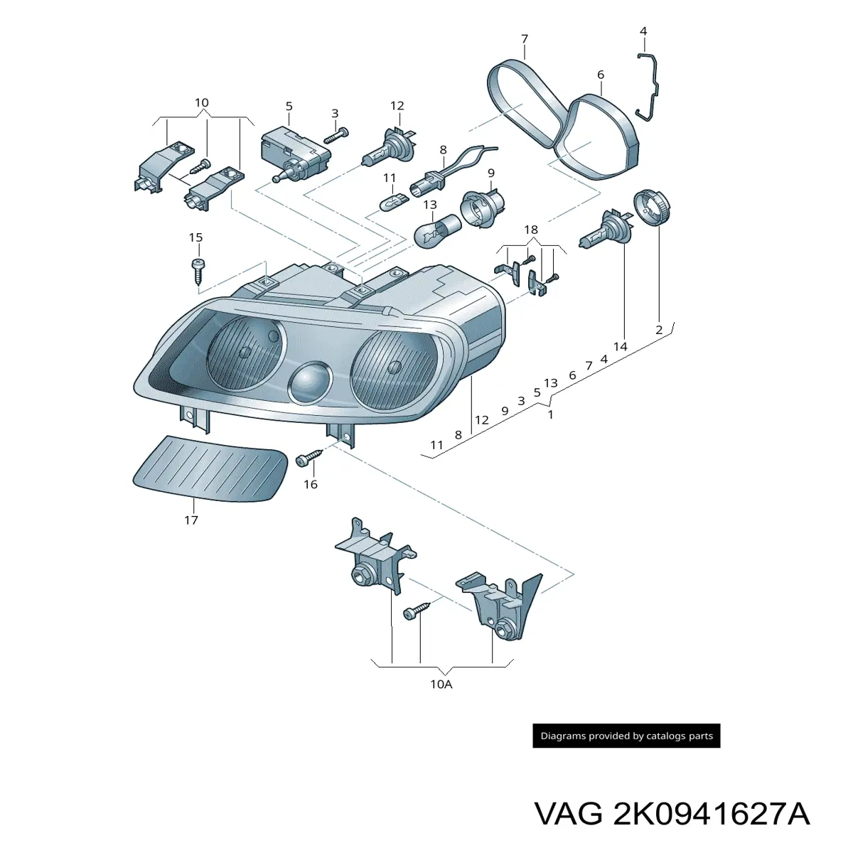 Tampa das luzes traseiras VAG 2K0941627A preço, a partir de 30,30 USD