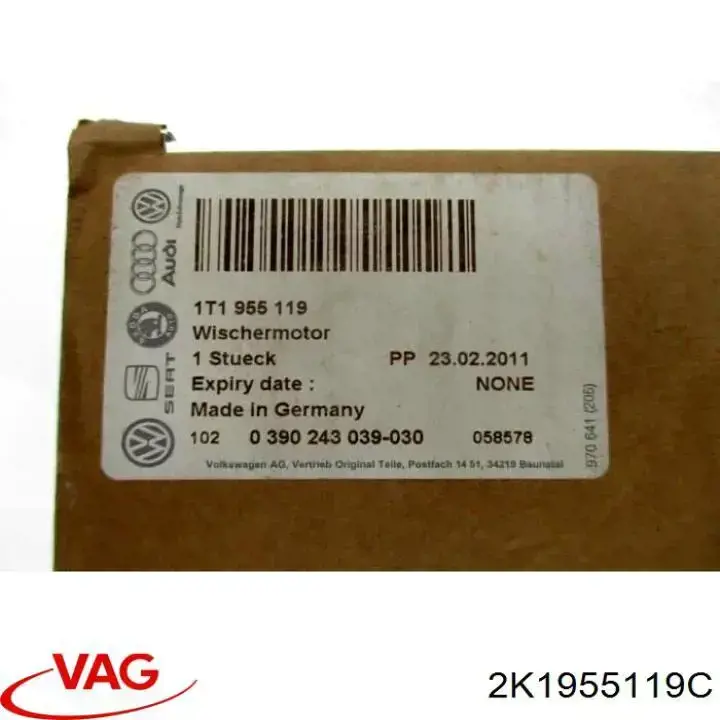 Compre 2K1955119C VAG Motor de limpador pára-brisas do pára-brisas