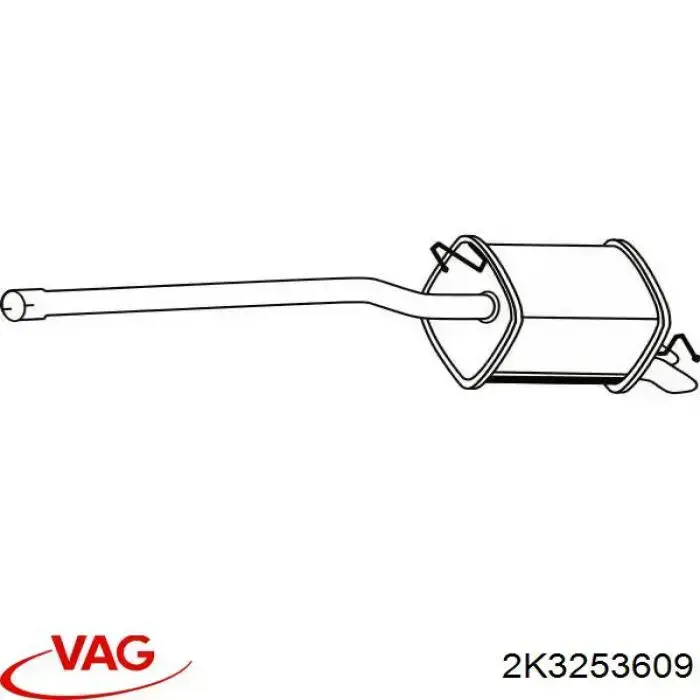 Compre 2K3253609 VAG Silenciador, parte traseira