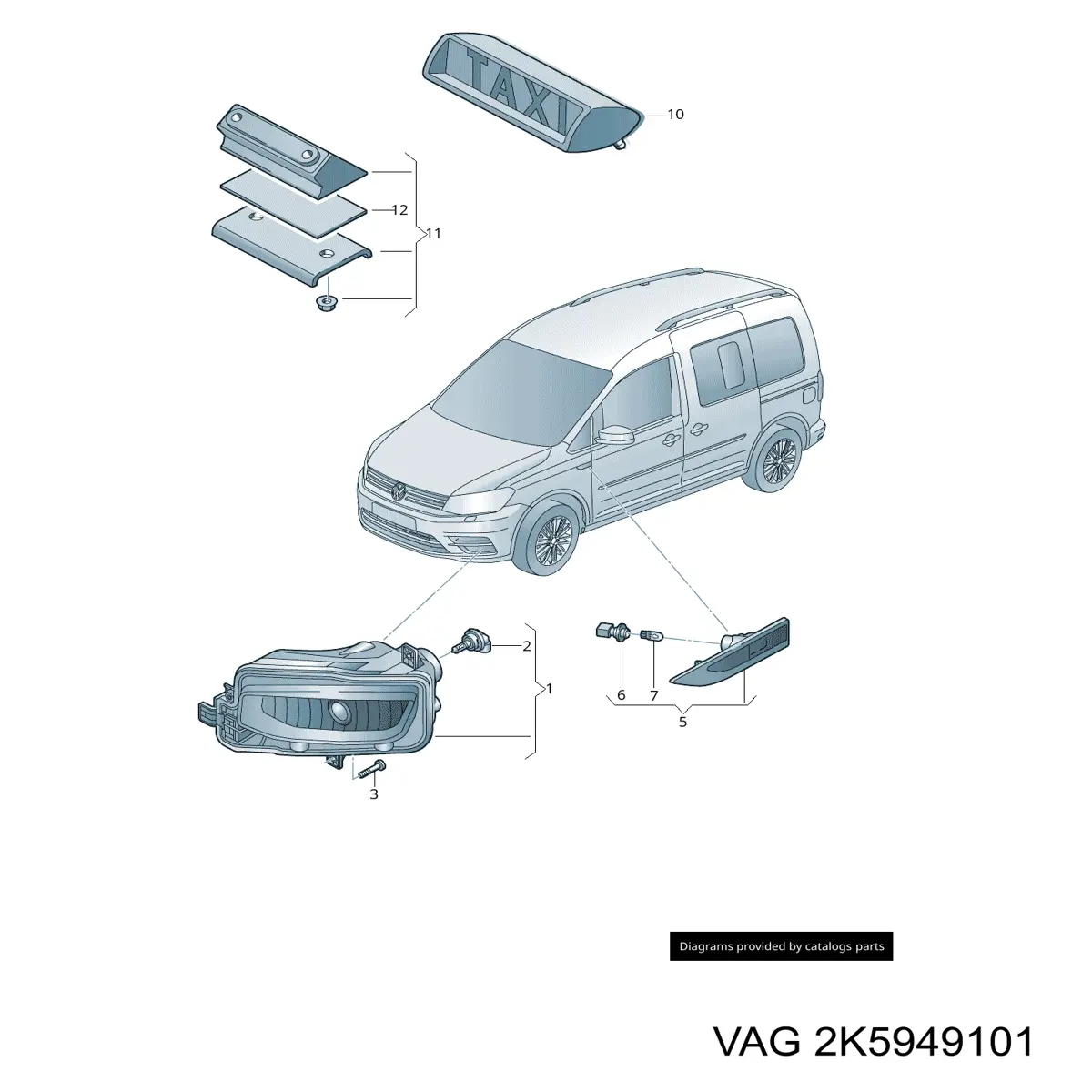 Compre 2K5949101 VAG Luz intermitente no pára-lama esquerdo