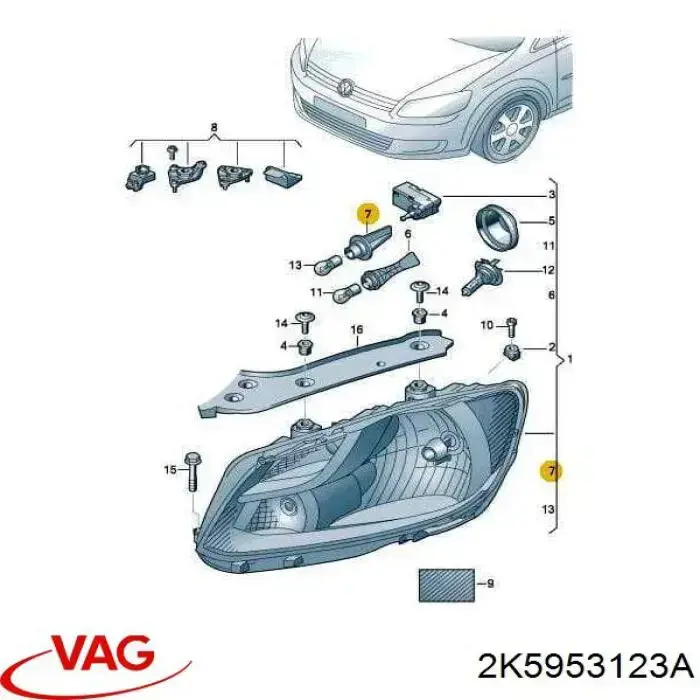  VAG 2K5953123A preço, a partir de 32,63 USD