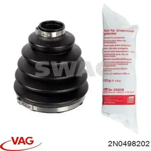 Bota de proteção interna esquerda de junta homocinética do semieixo dianteiro VAG 2N0498202 preço, a partir de 25,53 USD