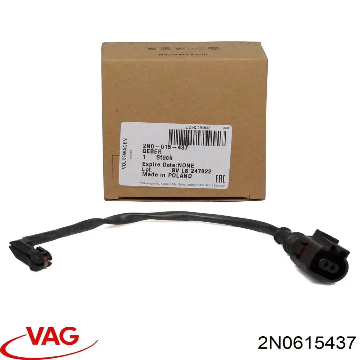 Sensor dianteiro de desgaste das sapatas do freio VAG 2N0615437 preço, a partir de 8,72 USD