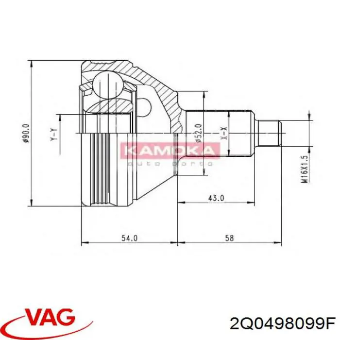 Compre 2Q0498099F VAG Junta homocinética externa dianteira