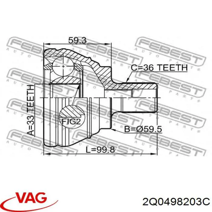 Bota de proteção externa de junta homocinética do semieixo dianteiro VAG 2Q0498203J preço, a partir de 18,30 USD