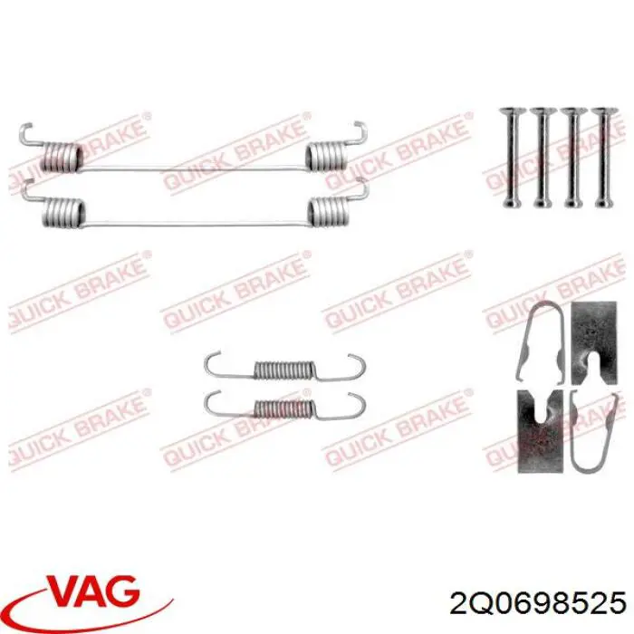 2Q0698525H VAG Sapatas do freio traseiras de tambor