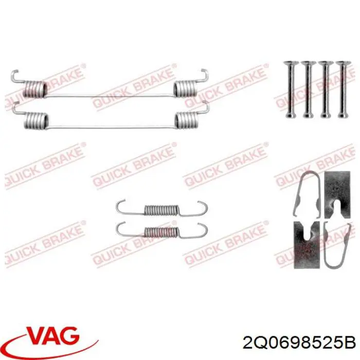 Sapatas do freio traseiras de tambor VAG 2Q0698525H preço, a partir de 38,88 USD