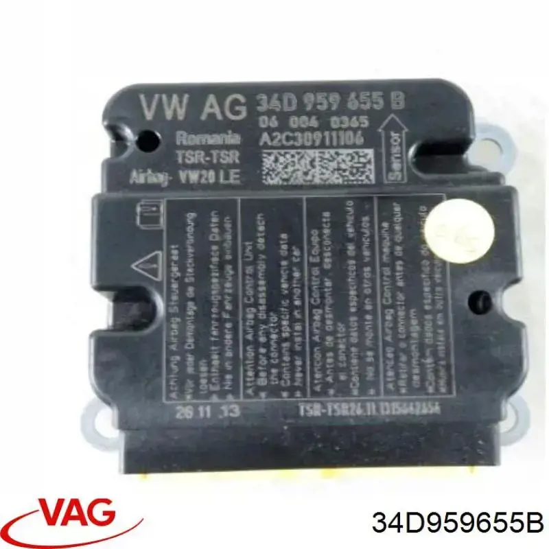 Módulo processador de controlo da bolsa de ar (Centralina eletrônica AIRBAG) VAG 34D959655B preço, a partir de 105,56 USD