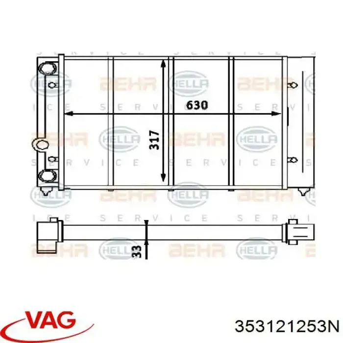 Compre 353121253N VAG Radiador de esfriamento de motor