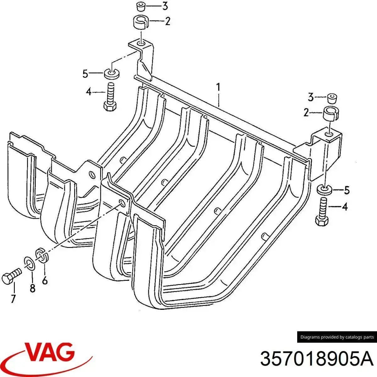Proteção de motor, de panela (da seção de motor) VAG 357018905A preço, a partir de 129,40 USD