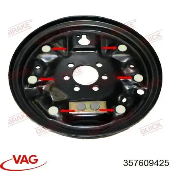 Compre 6Q0609425 VAG Disco de suporte de tambor do freio traseiro esquerdo
