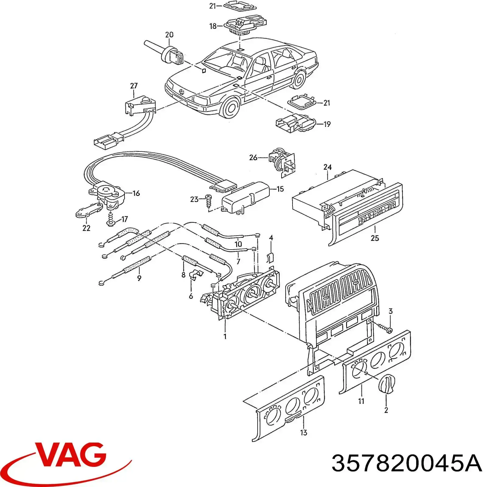 357820045A VAG Unidade de controlo dos modos de aquecimento/condicionamento
