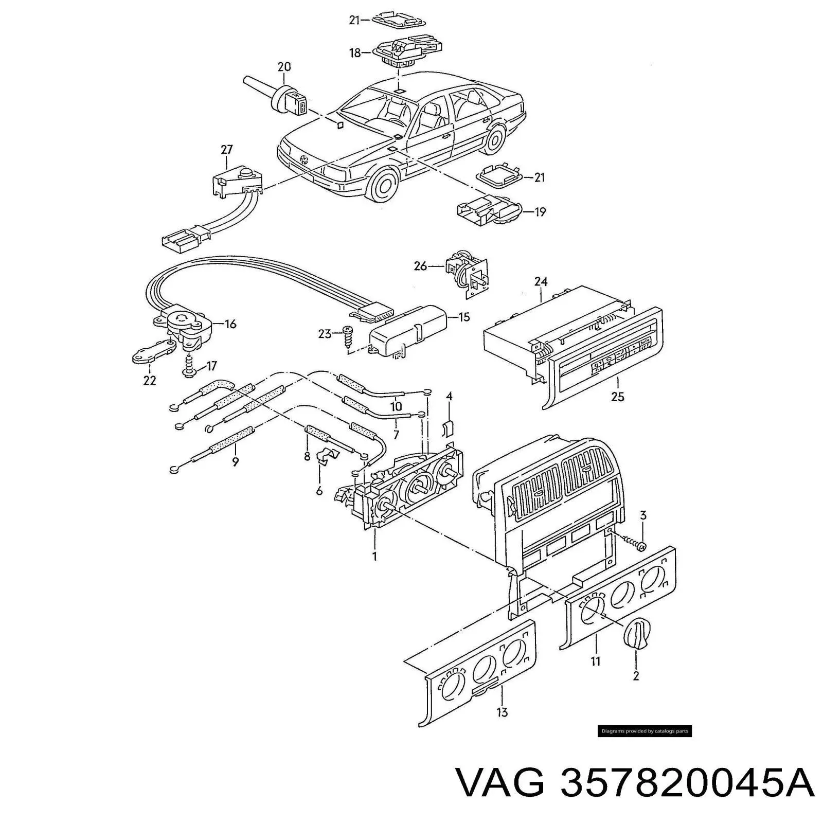 Unidade de controlo dos modos de aquecimento/condicionamento VAG 357820045A preço, a partir de 133,47 USD