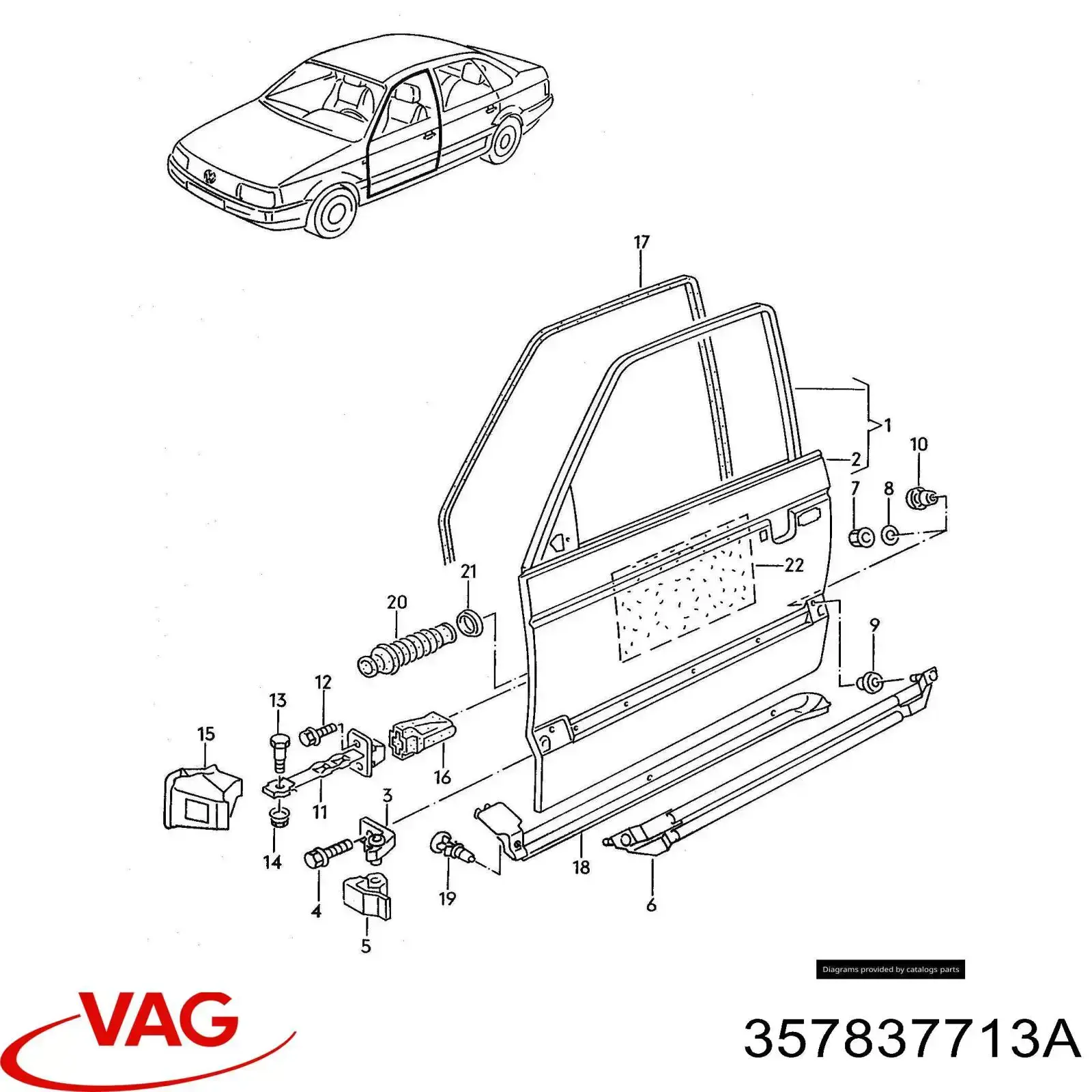 Compactador da porta dianteira esquerda (na porta) VAG 357837713A preço, a partir de 123,82 USD