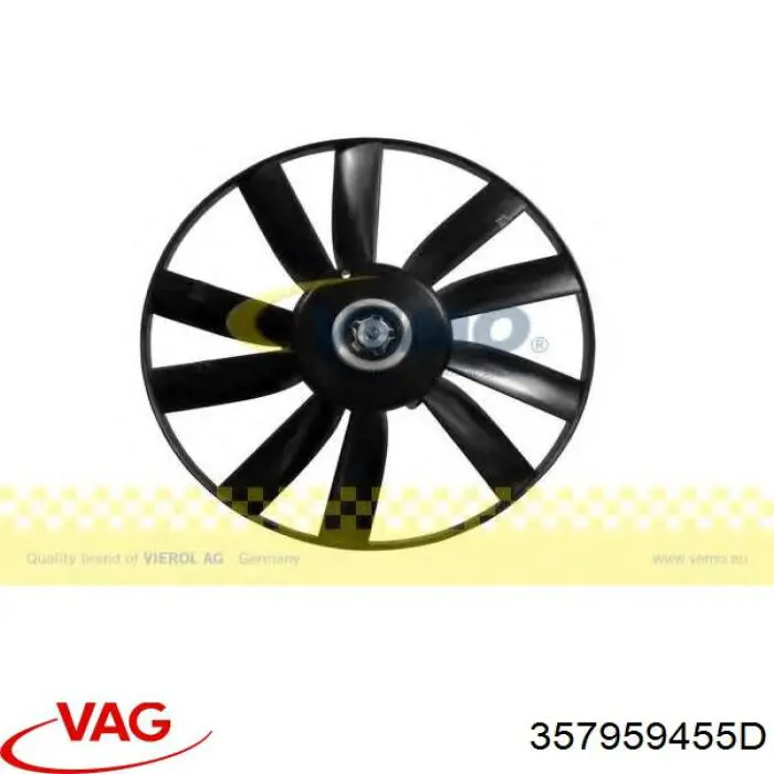 Compre 357959455D VAG Ventilador elétrico de esfriamento montado (motor + roda de aletas)