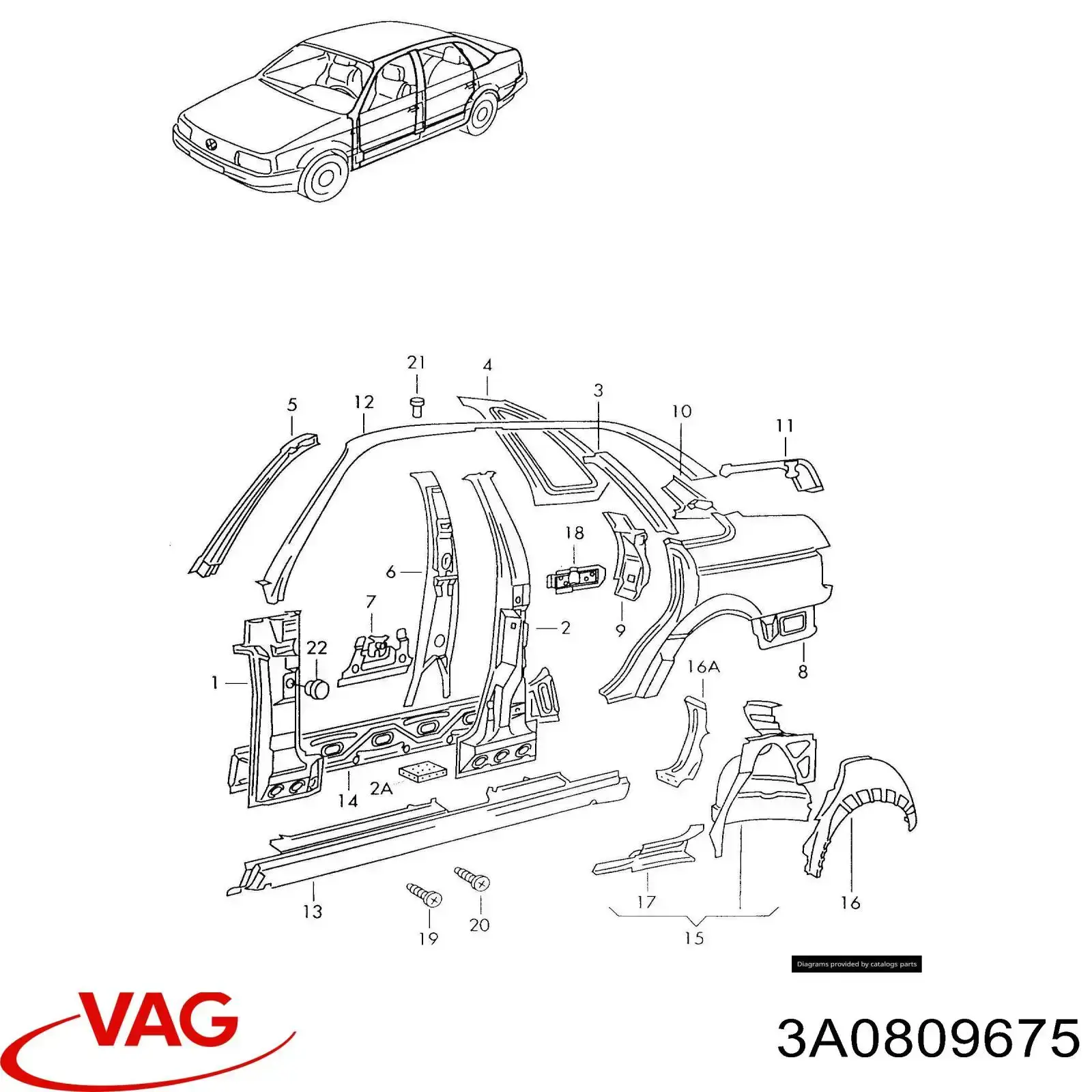  VAG 3A0809675 preço, a partir de  