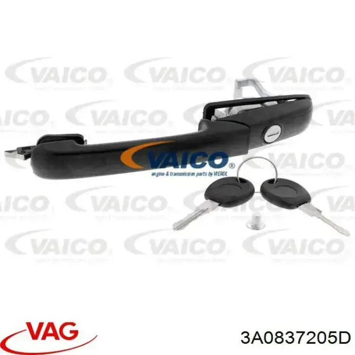 Compre 3A0837205D VAG Maçaneta dianteira esquerda externa da porta