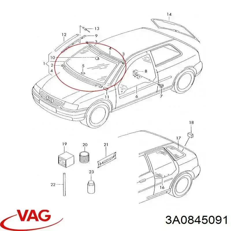 Compre 357845091STR VAG Pára-brisas