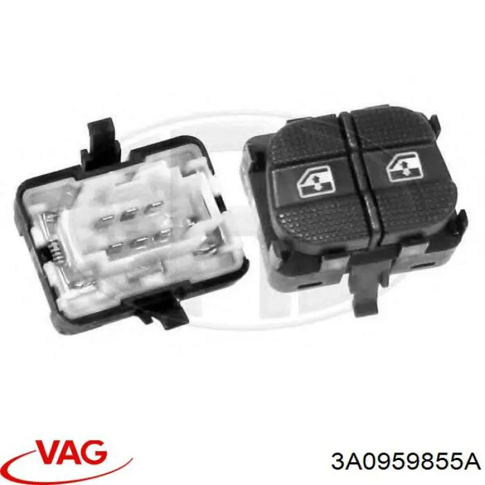 3A0959855A01C VAG Unidade de botões dianteira esquerda de controlo de elevador de vidro