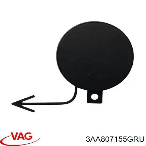 3AA807155GRU VAG Tampão dianteira do pára-choque do gancho de reboque