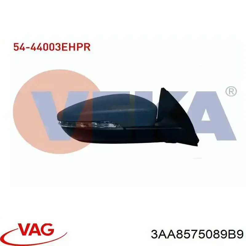 3AA8575089B9 VAG Espelho de retrovisão direito