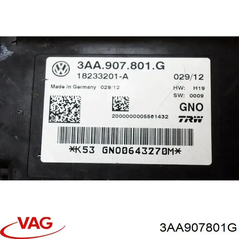Unidade de controlo (módulo) do freio de estacionamento eletromecânico VAG 3AA907801G preço, a partir de 114,07 USD