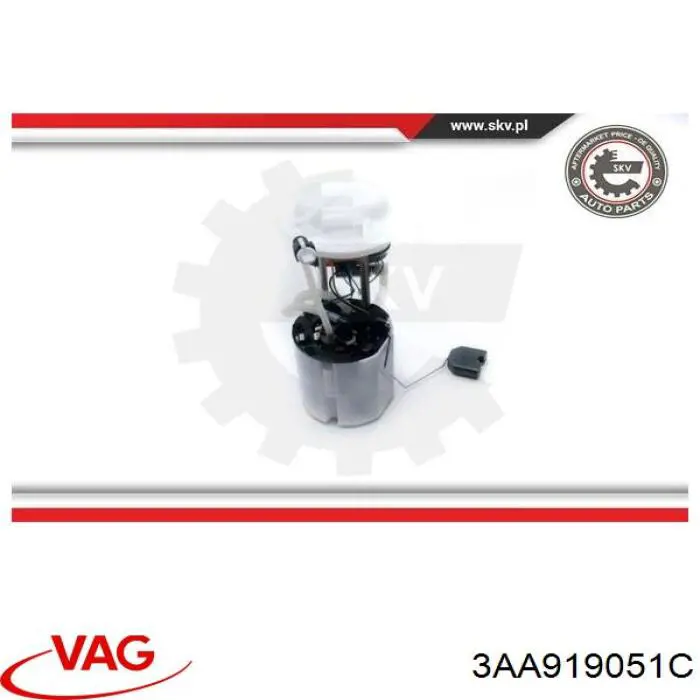 3AA919051C VAG Módulo de bomba de combustível com sensor do nível de combustível