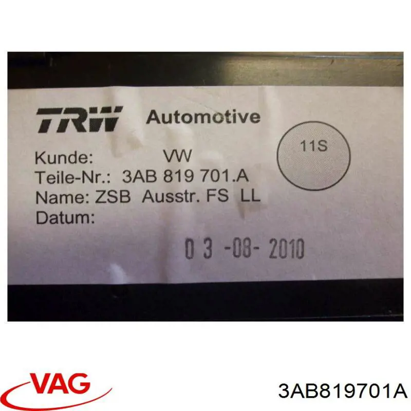 3AB819701A VAG Grelha de ventilação de salão no "painel de instrumentos"