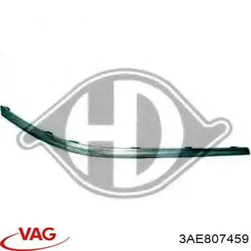 3AE807459 VAG Moldura esquerda do pára-choque traseiro
