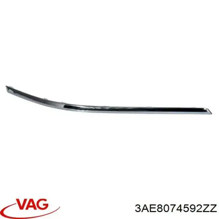 3AE8074592ZZ VAG Moldura esquerda do pára-choque traseiro