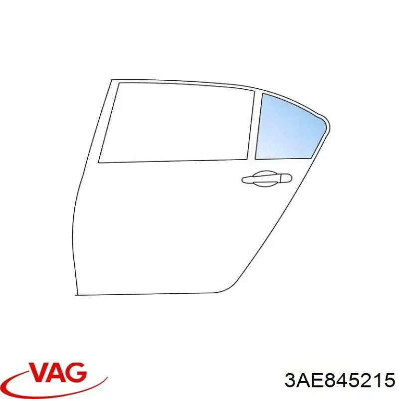 3AE845215 VAG Vidro de janelo da porta traseira esquerda