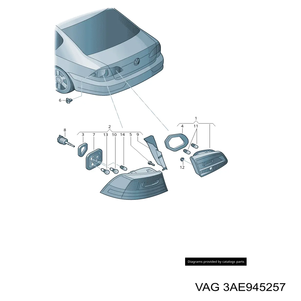  VAG 3AE945257 preço, a partir de 47,25 USD