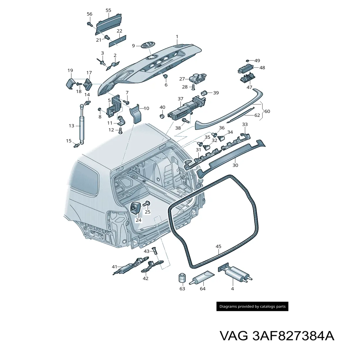 Motor de acionamento de abertura/fechamento da tampa do porta-malas VAG 3AF827384A preço, a partir de 1097,69 USD
