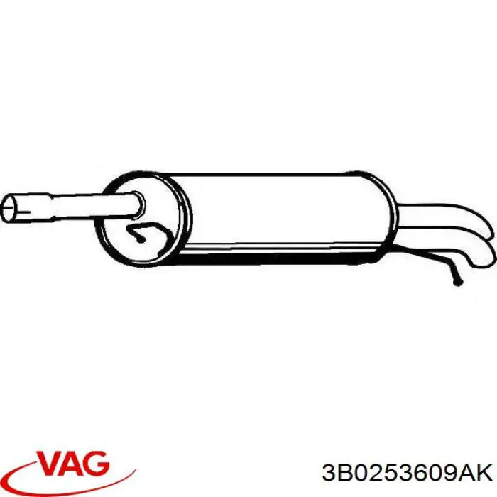 Compre 3B0253609AK VAG Silenciador, parte traseira