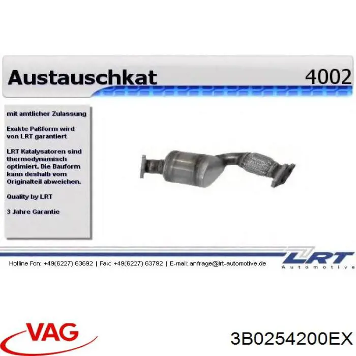 Compre 3B0254200EX VAG Convertidor - catalisador