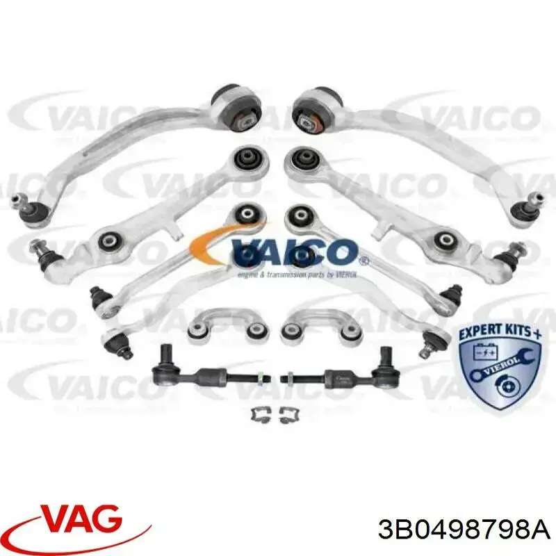 Kit de braços oscilantes de suspensão dianteira 3B0498798A VAG