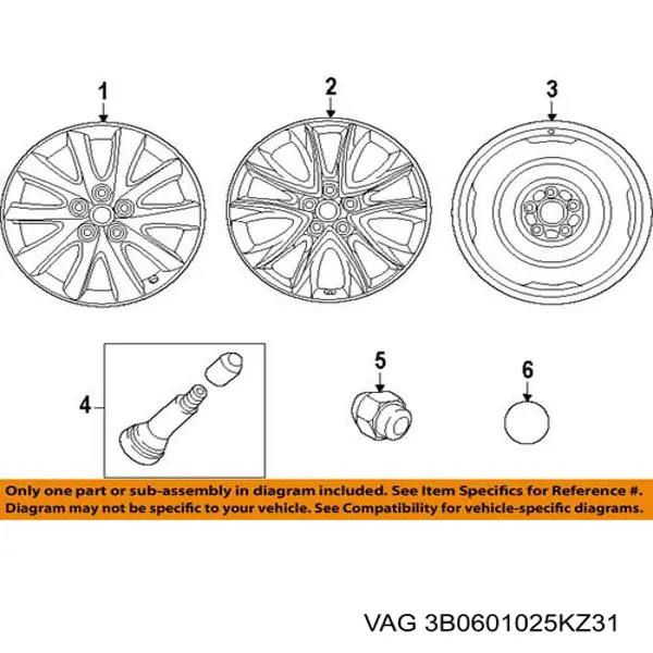 Discos de roda de aleação ligeira (de aleação ligeira, de titânio) VAG 3B0601025KZ31 preço, a partir de 559,91 USD