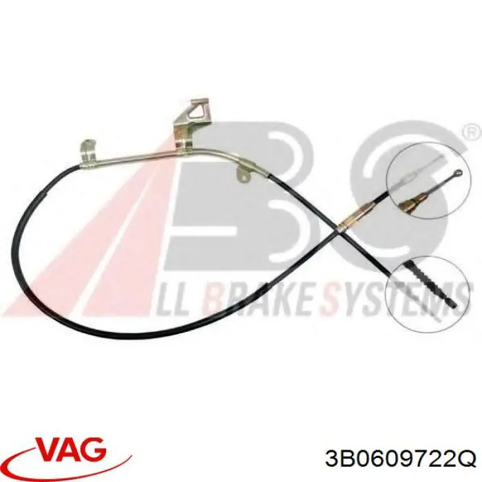 Cabo do freio de estacionamento traseiro direito VAG 3B0609722Q preço, a partir de 35,32 USD