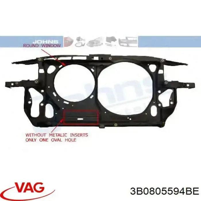 Suporte do radiador montado (painel de montagem de fixação das luzes) KH9539207 Starline