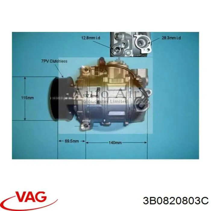 Compressor de aparelho de ar condicionado VAG 3B0820803C preço, a partir de 206,01 USD