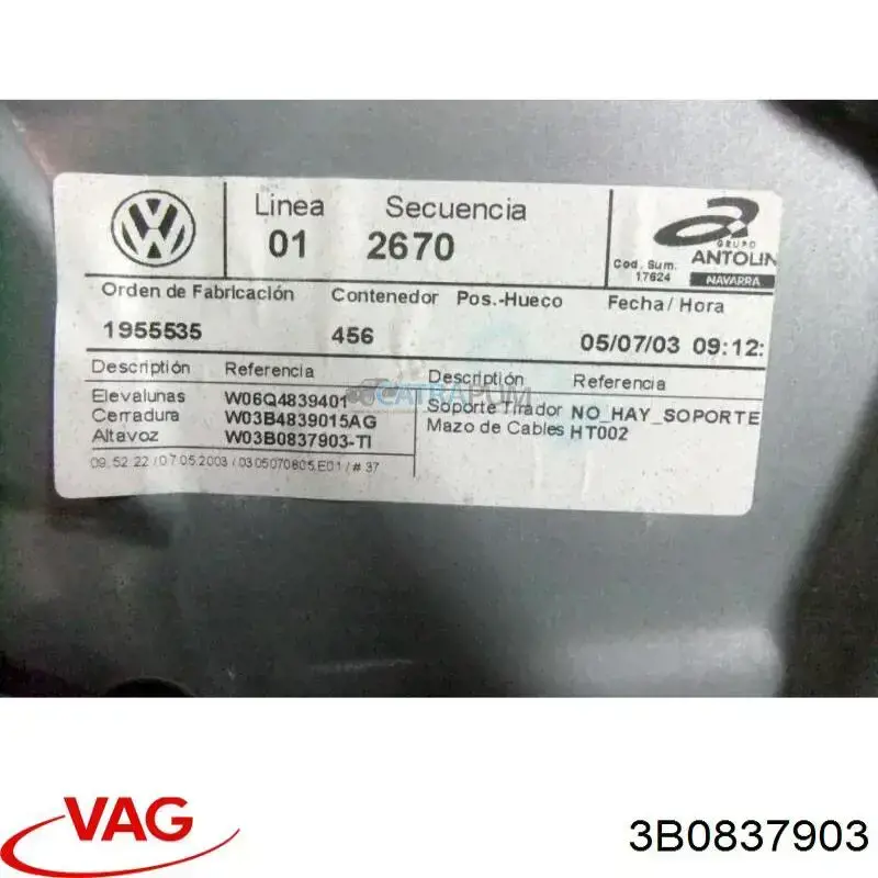 Compre 3B0837903 VAG 