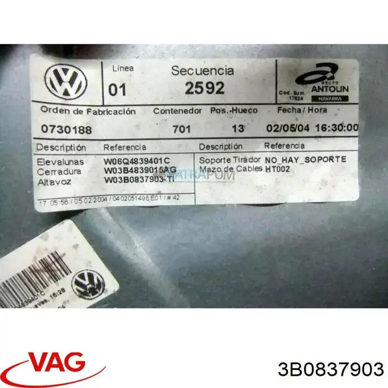  VAG 3B0837903 preço, a partir de 16,08 USD