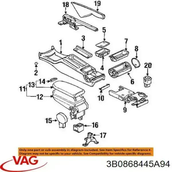 Fechadura de braço VAG 3B0868445A94 preço, a partir de 3,05 USD