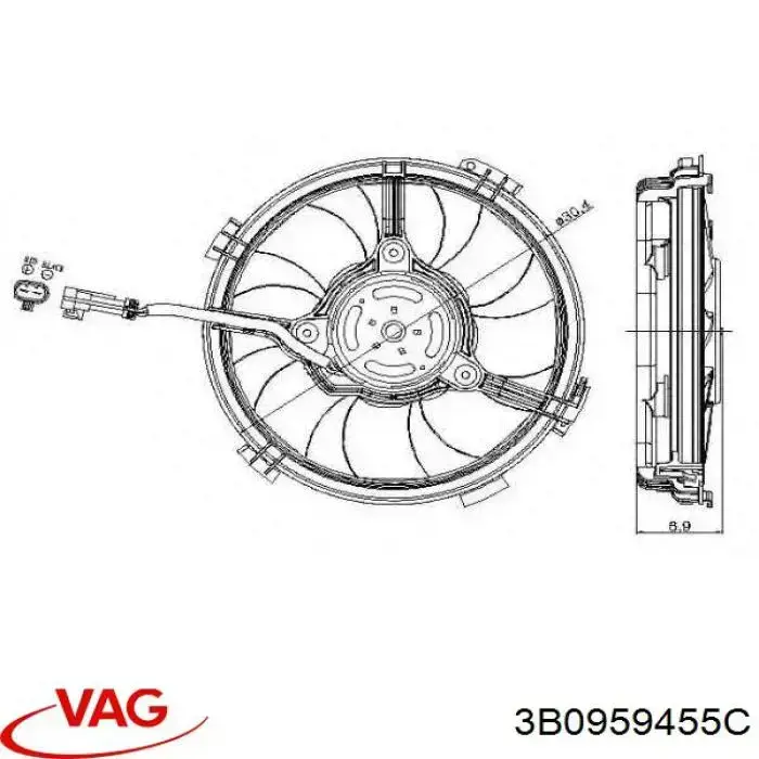 Compre 3B0959455C VAG Motor de ventilador do sistema de esfriamento