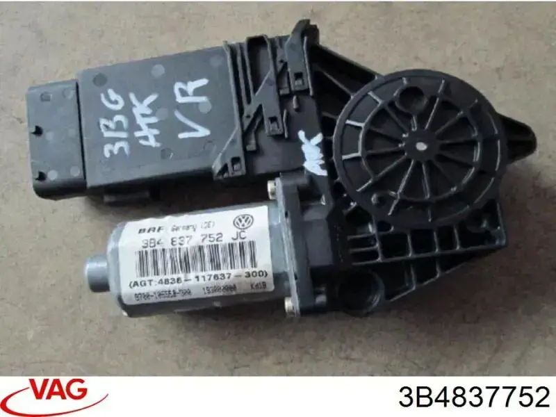 Compre 3B4837752 VAG Motor de acionamento de vidro da porta dianteira direita