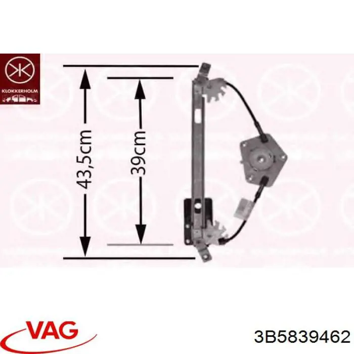Mecanismo de acionamento de vidro da porta traseira direita 31839032 AND