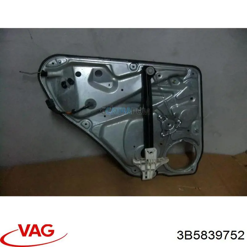 3B5839752 VAG Mecanismo de acionamento de vidro da porta traseira direita
