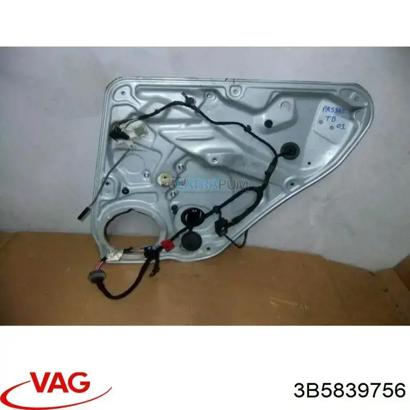 3B5839656C VAG Mecanismo de acionamento de vidro da porta traseira direita